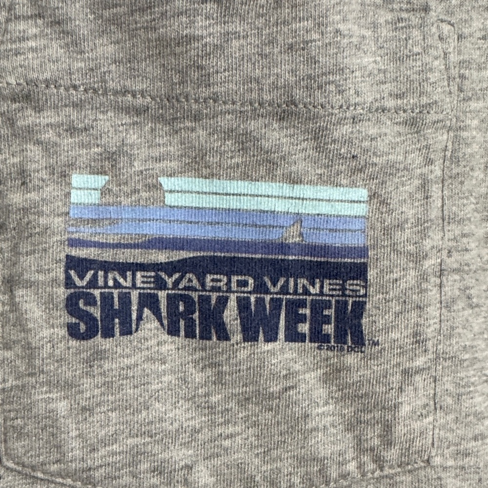 Vineyard Vines Shark Week Blue and Gray Tee